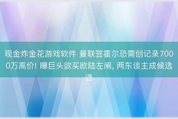 现金炸金花游戏软件 曼联签霍尔恐需创记录7000万高价! 曝巨头欲买欧陆左闸, 两东谈主成候选