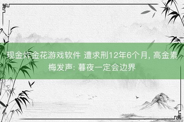 现金炸金花游戏软件 遭求刑12年6个月, 高金素梅发声: 暮夜一定会边界