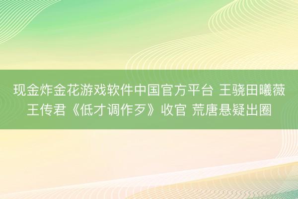 现金炸金花游戏软件中国官方平台 王骁田曦薇王传君《低才调作歹》收官 荒唐悬疑出圈