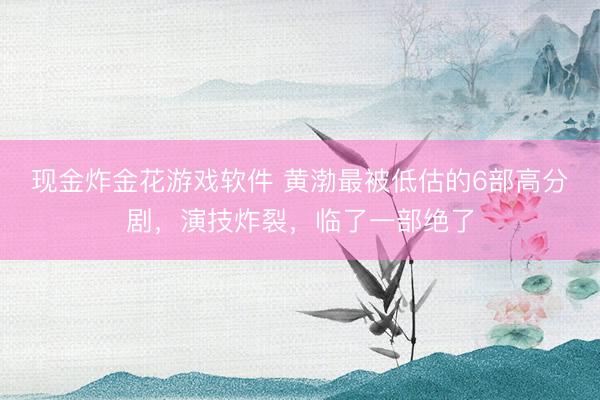 现金炸金花游戏软件 黄渤最被低估的6部高分剧，演技炸裂，临了一部绝了