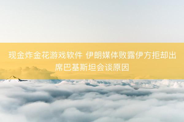 现金炸金花游戏软件 伊朗媒体败露伊方拒却出席巴基斯坦会谈原因